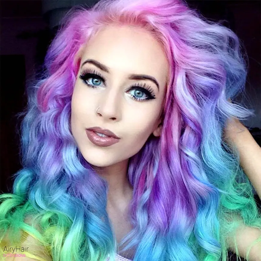 Crazy rainbow hairstyle
