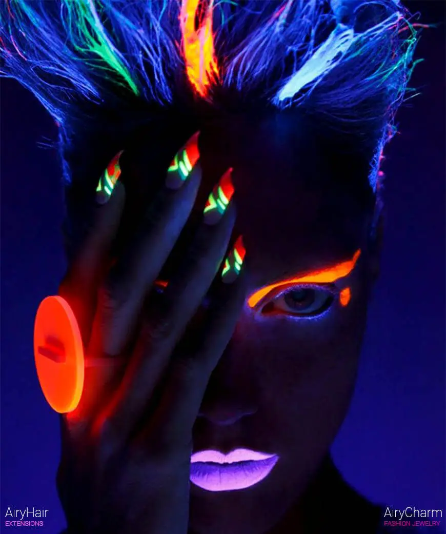 Spiked neon hairstyle