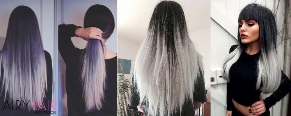 30 Best Black Grey Ombre Hair Extension Color Ideas 2024