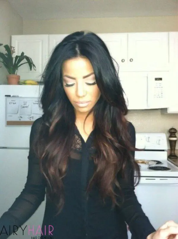 Black to brown ombre
