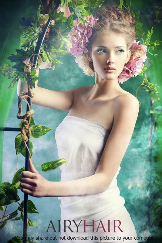 A fairy or dream like bride hairstyle