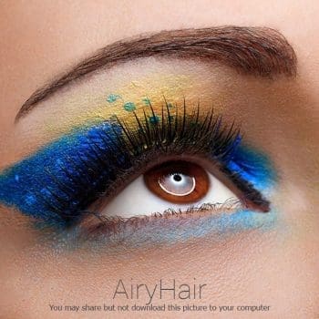 Akių šešėlių kombinacija: melyna, geltona