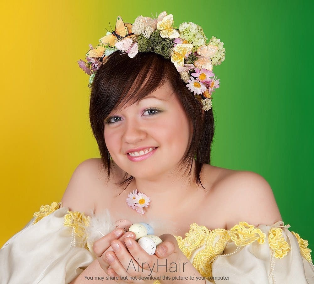 Easter Wedding Hairstyle with Butterflies