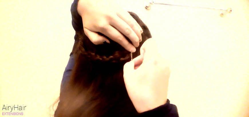 Tuck the end of the braid underneath the start