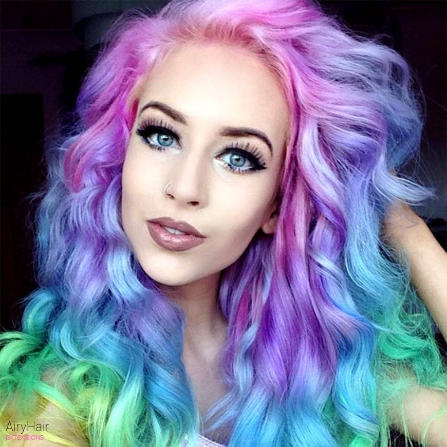 20+ Crazy Rainbow Hair Extensions & Hair Color Ideas (2024)