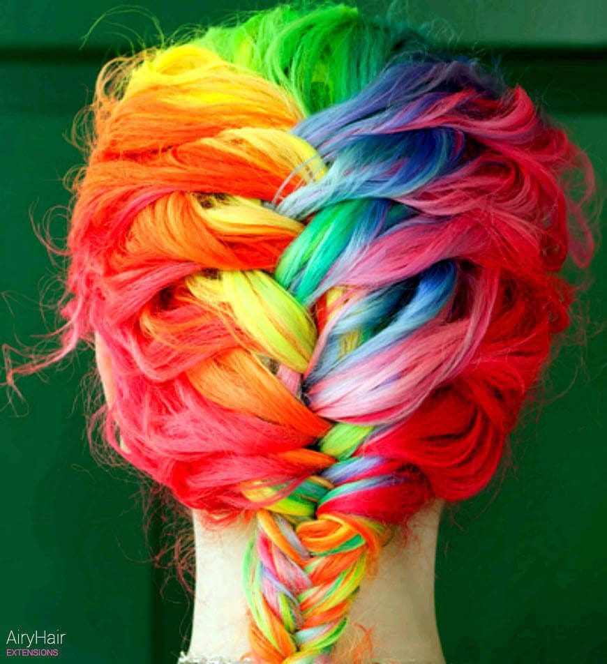 French braided rainbow hairstyle