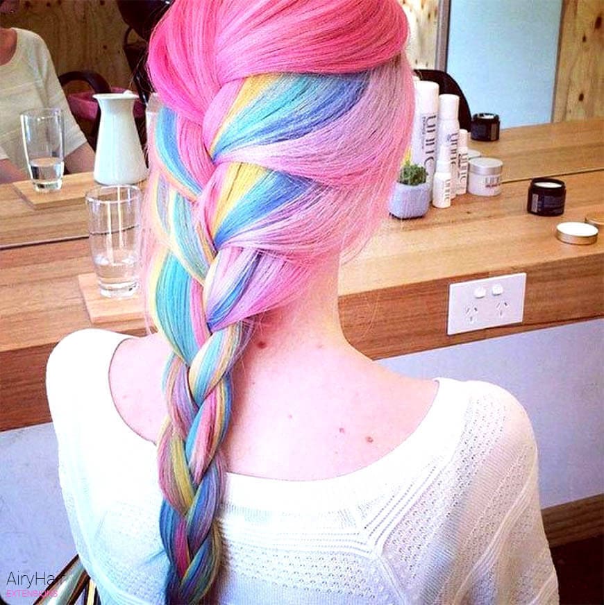 Light rainbow braided hairstyle