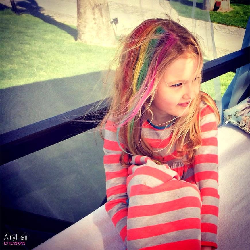 Rainbow hairstyle for children