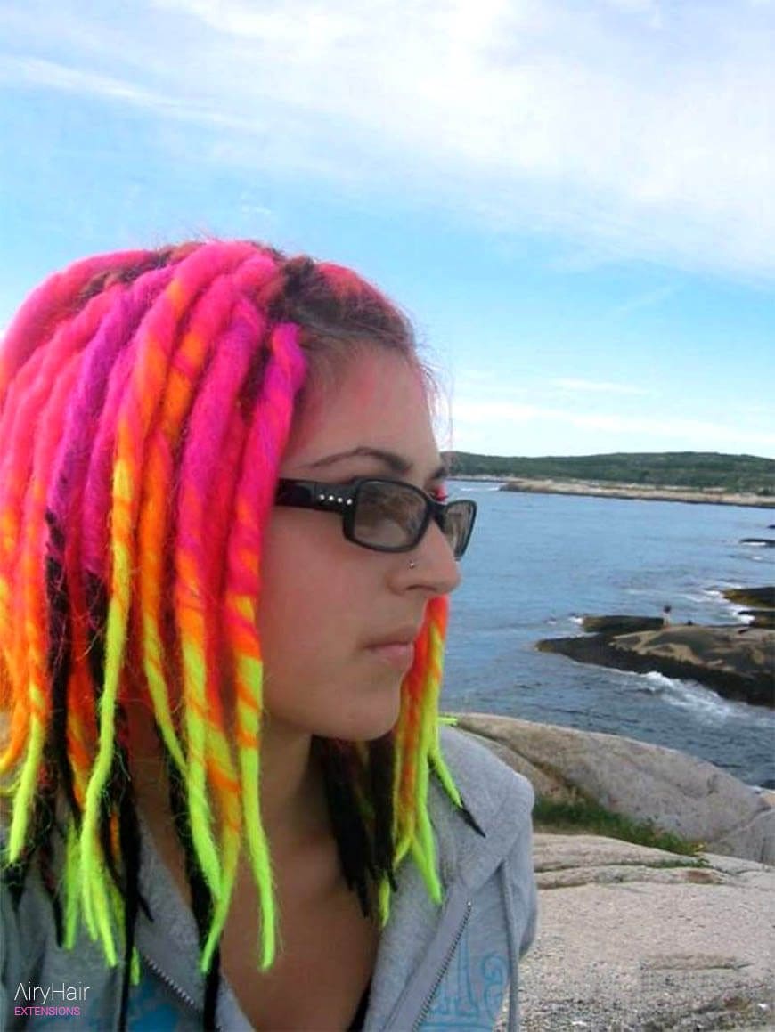 Rainbow dreadlocks hair