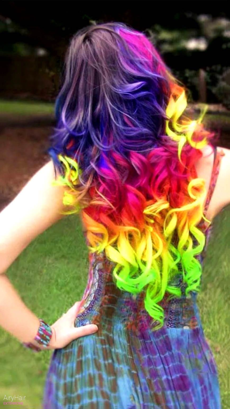 20+ Crazy Rainbow Hair Extensions & Hair Color Ideas for 2019