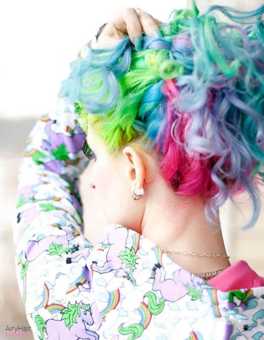 Rainbow hairstyle ideas for short hair