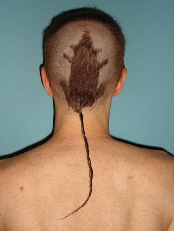 Bizarre Rat Tail Men Haircut