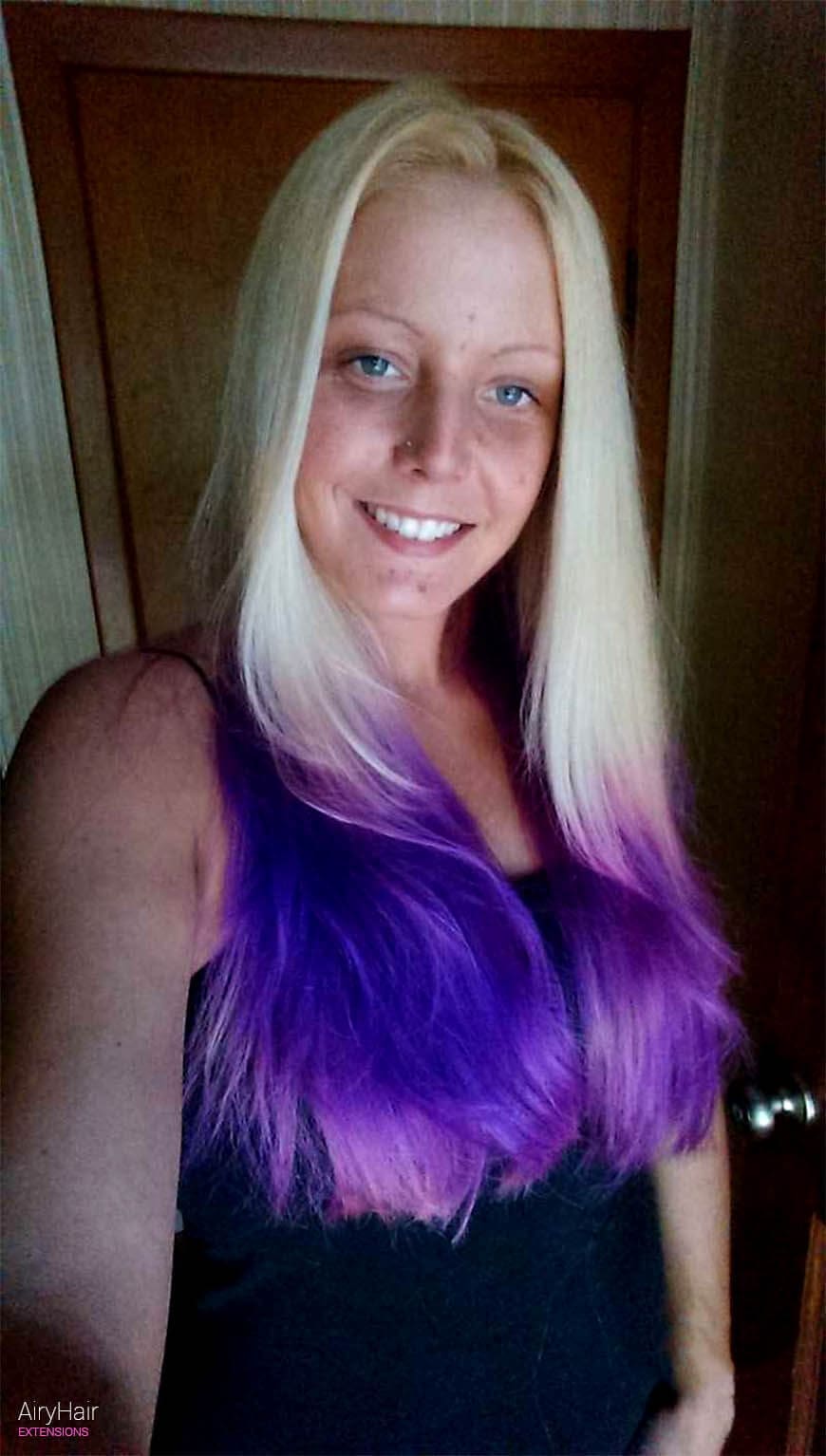 Simple violet and blond hair color ideas