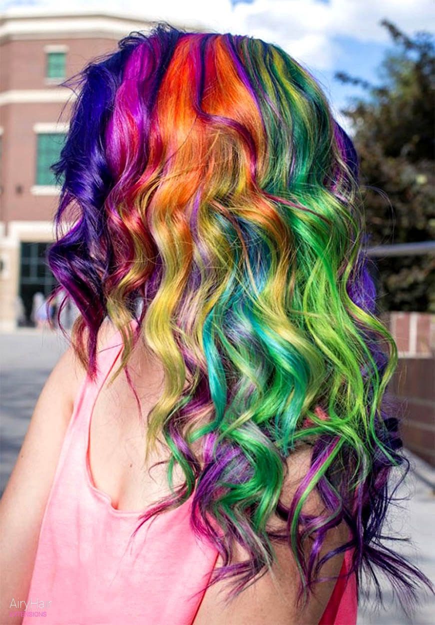 Trippy rainbow hairstyle