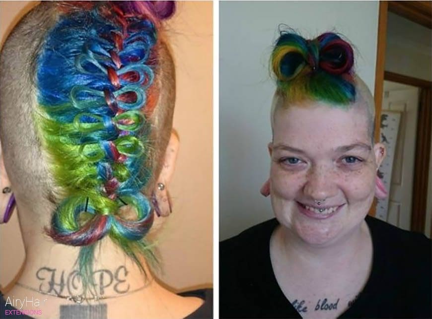 Weird rainbow haircut