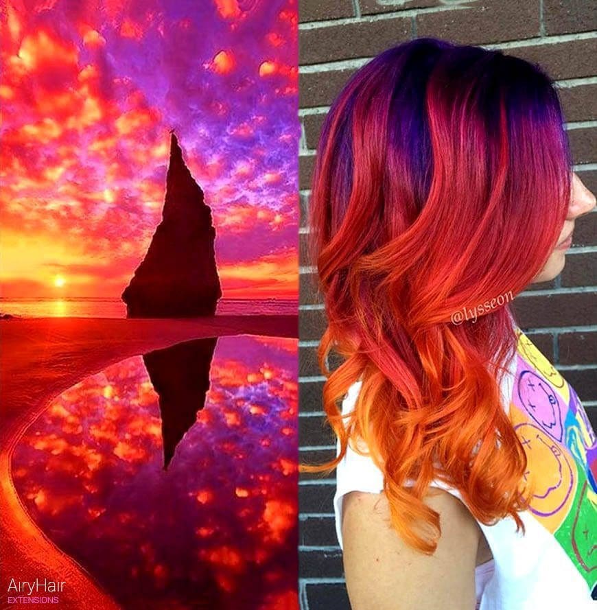 Crazy red galaxy hair