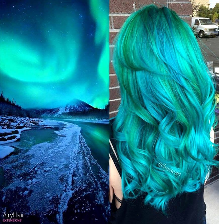 Electric green galaxy hair