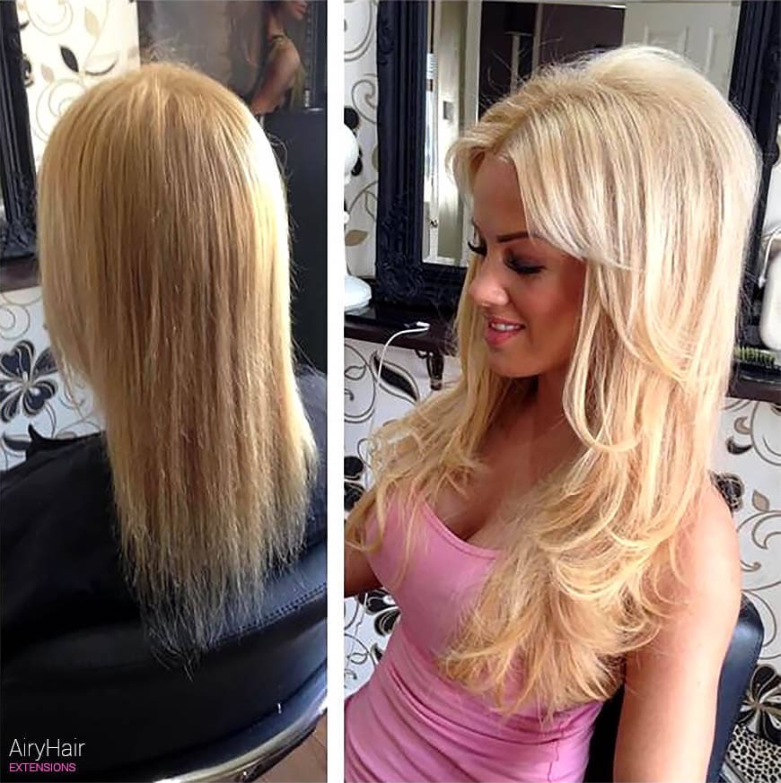 Top 14 Hair Extensions Before After Pictures On Short Medium Hair