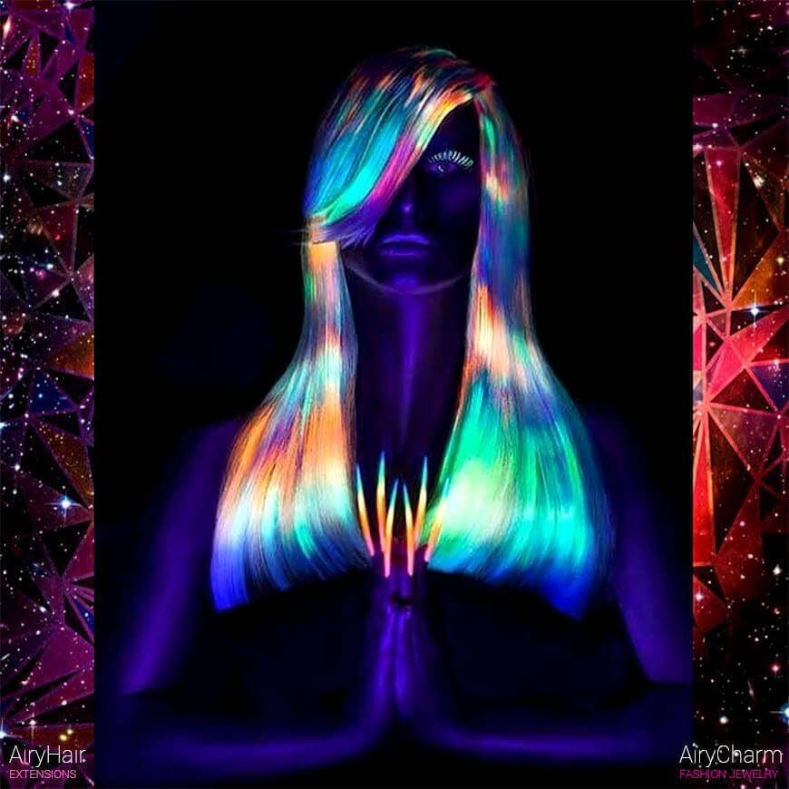 Mind blowing neon hairstyle