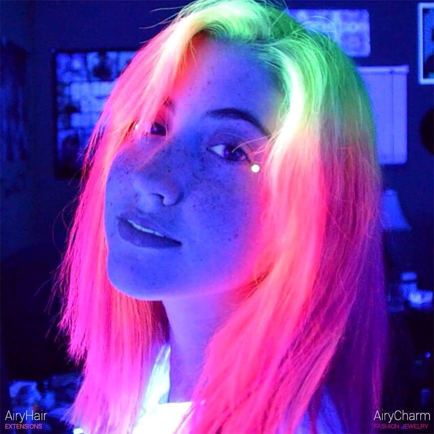 Multi color glowing hair
