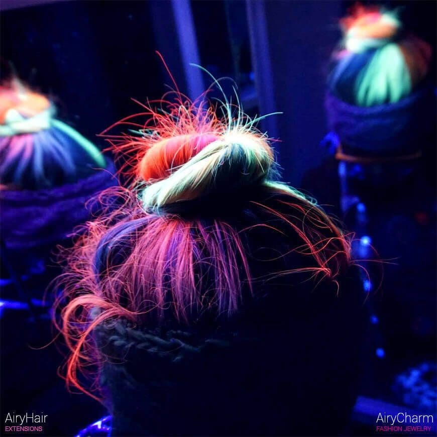 Neon glow in the dark bun