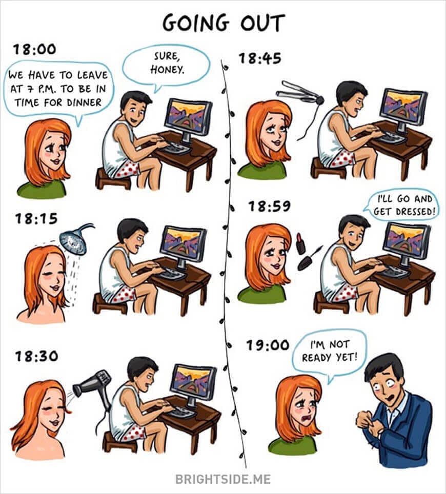 Men vs. Women: Getting Ready Men vs. Women: Getting Ready