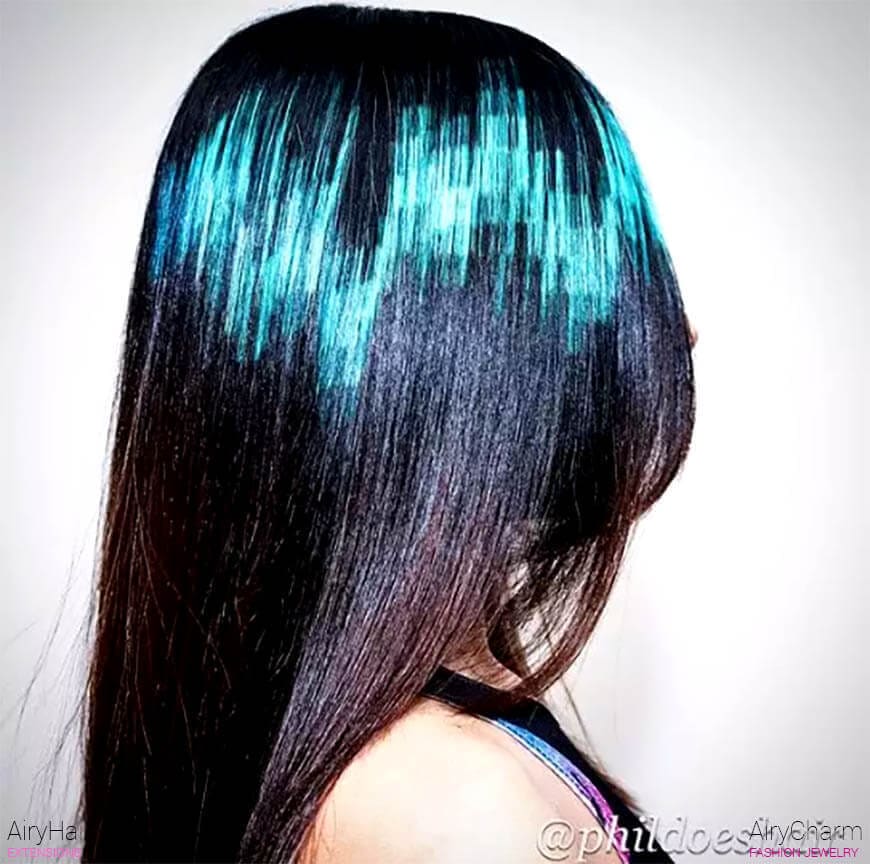 Blue pixel hair