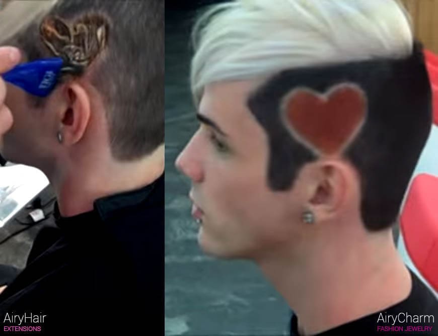 Heart pattern hair