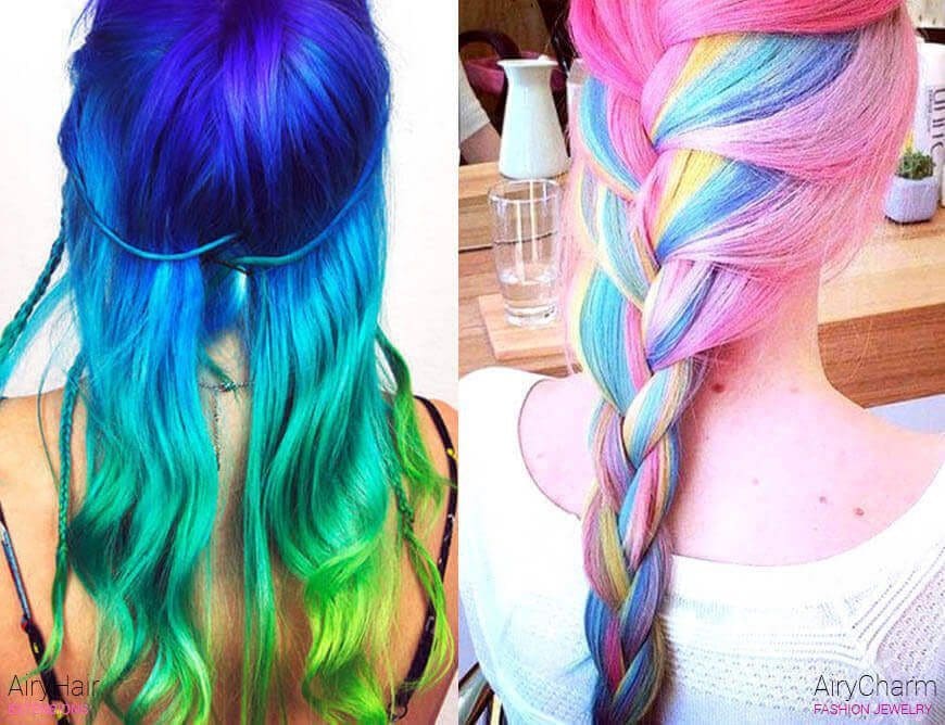 Rainbow hair dye