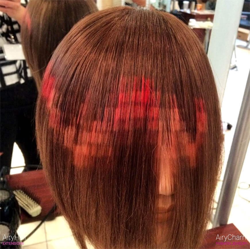 Red and orange pixel art hair