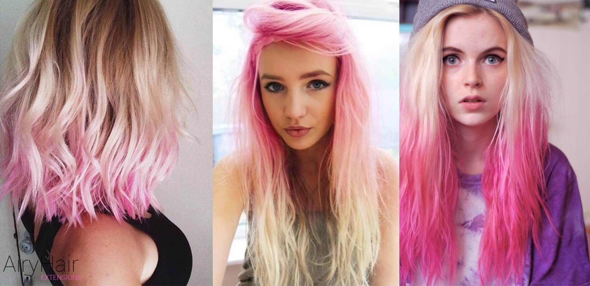 Blonde pink hairstyle