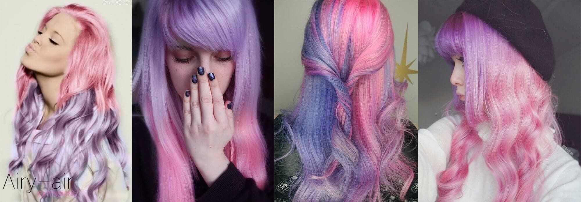 Pink and purple hair color