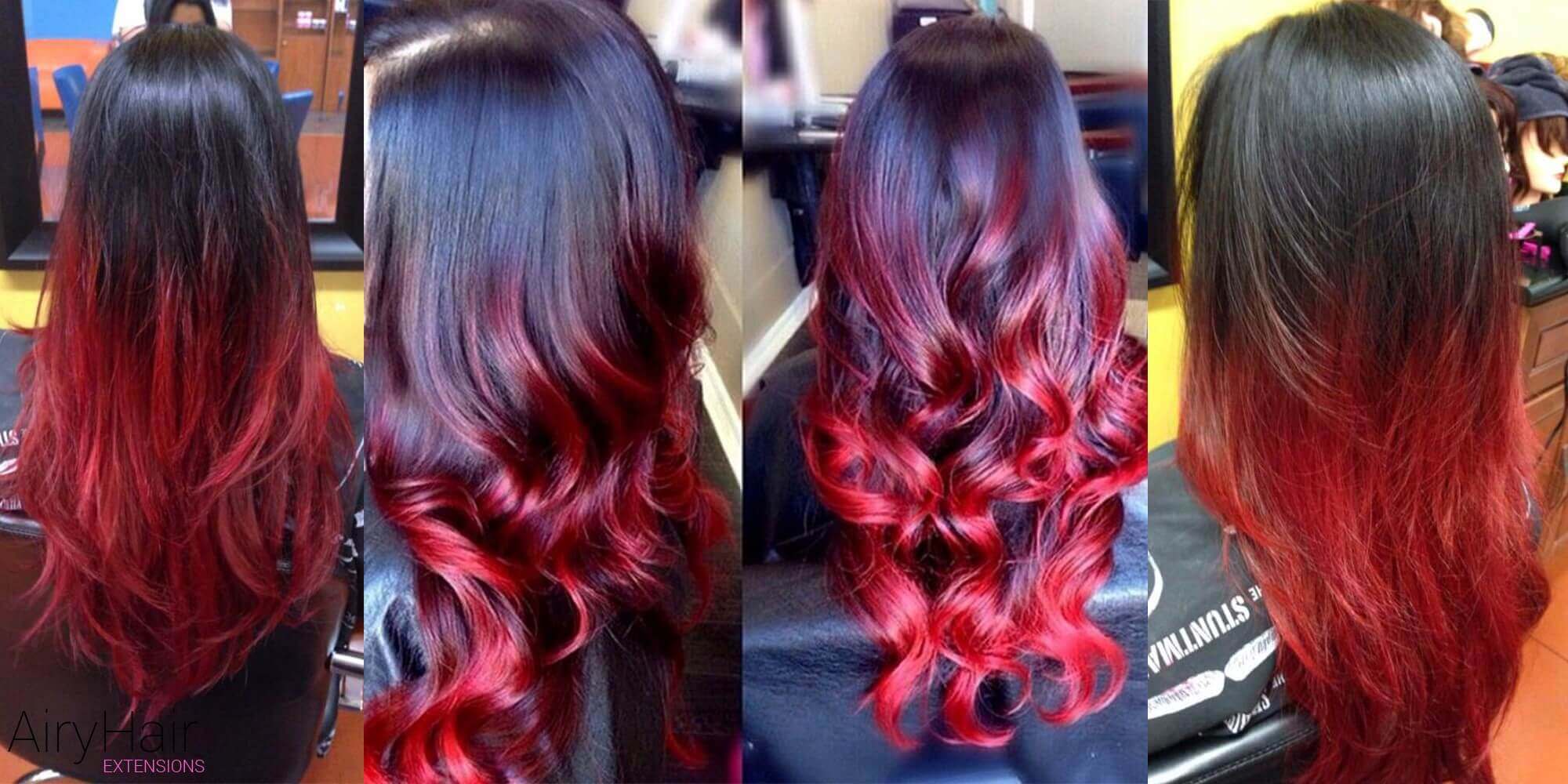 Fiery Black and Red Ombre