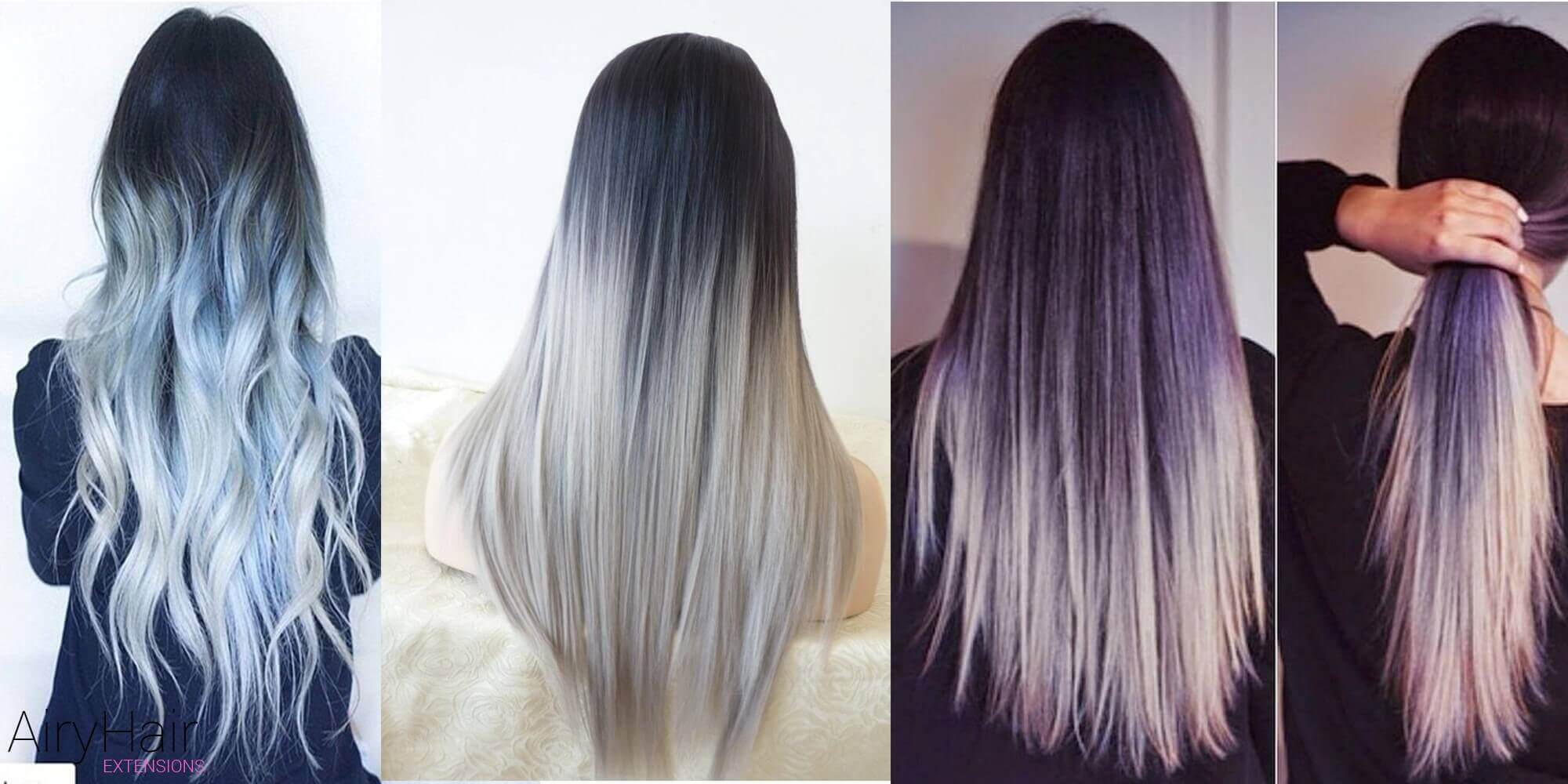 Trendy Black and Silver Ombre