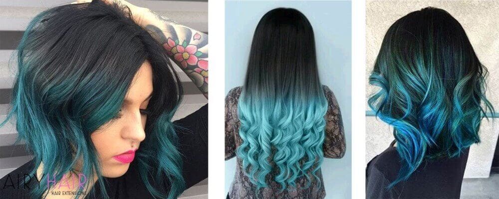 Black and Teal Ombre