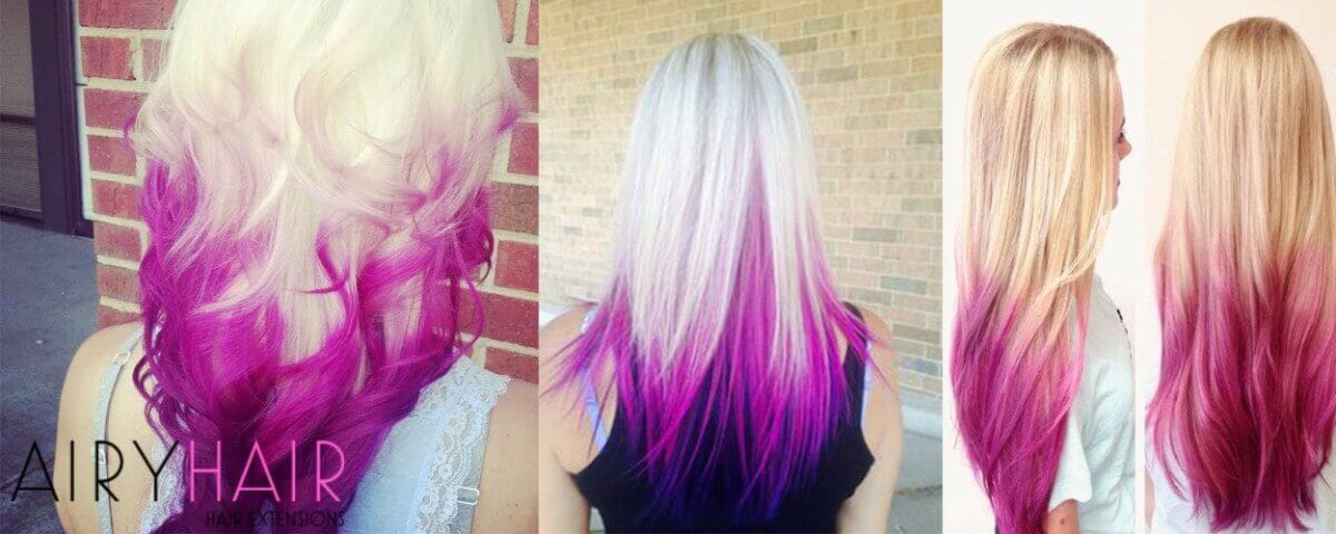 White and Fuchsia Ombre Extensions