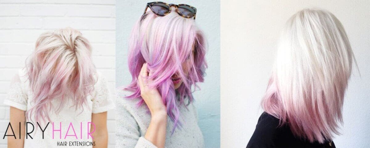 White and Pink Ombre Extensions