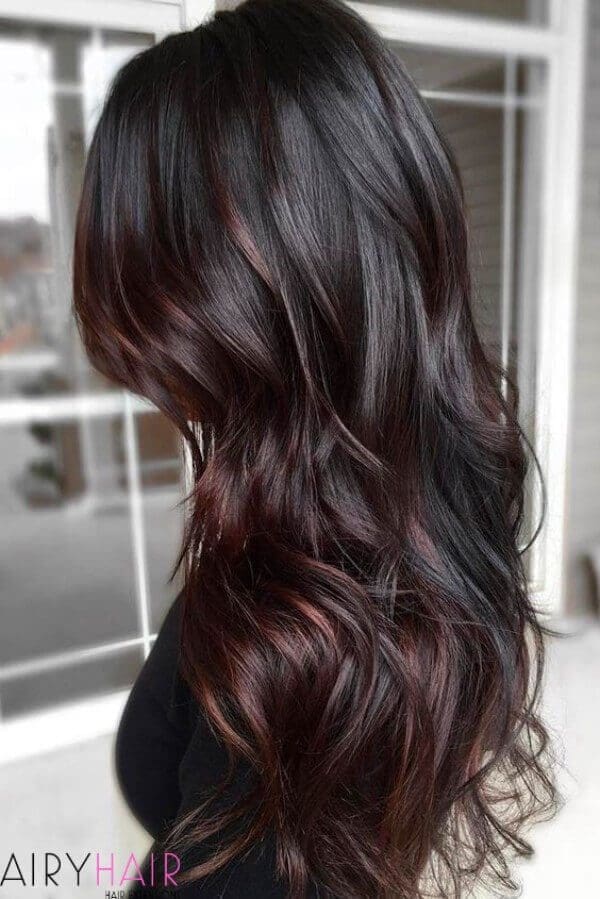 black hair with light brown ombre straight hair