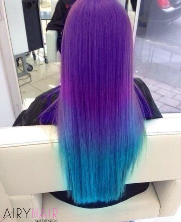 Purple and turquoise ombre