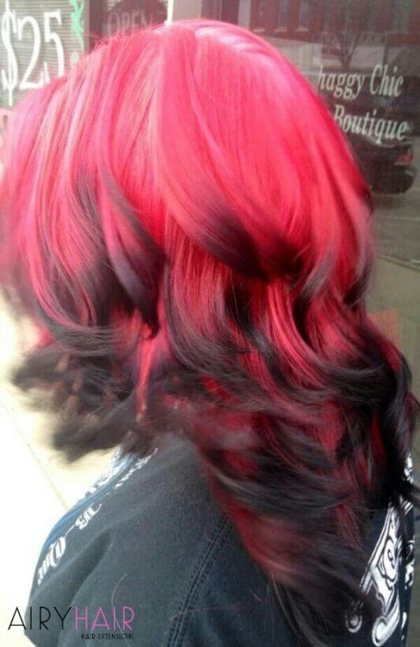 Inverse black and red ombre