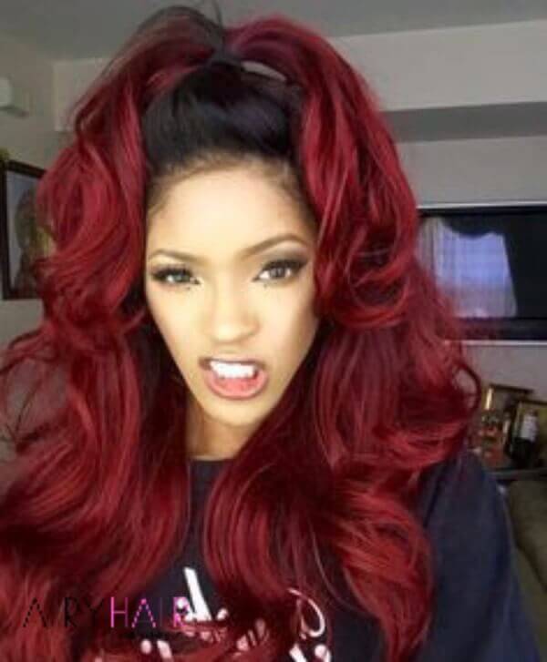 High volume black, red ombre