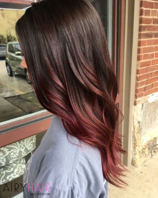 Toned down red black ombre