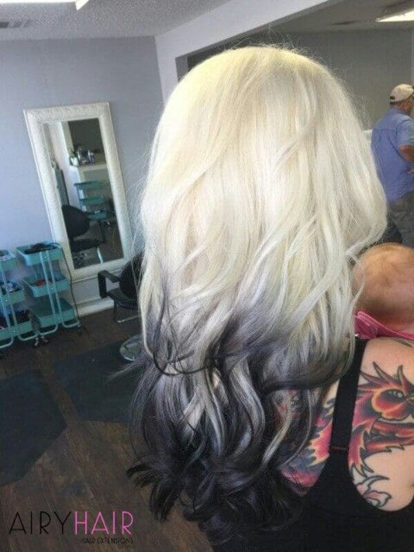 Pure white and black ombre