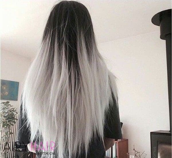 Long straight white hair