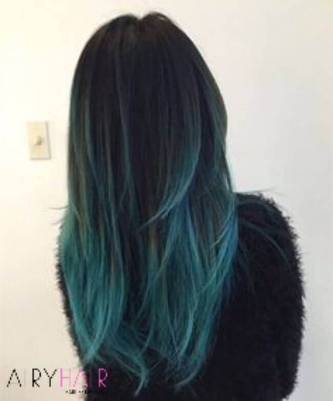 Black and teal ombre