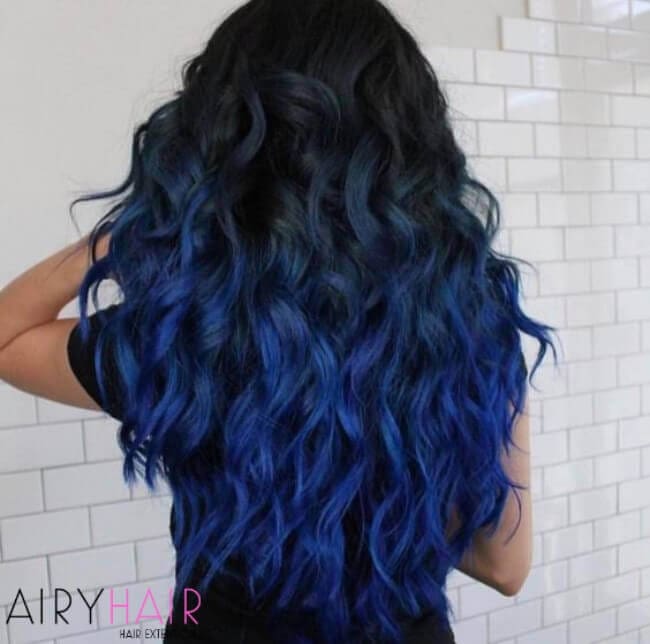 Blue and black ombre