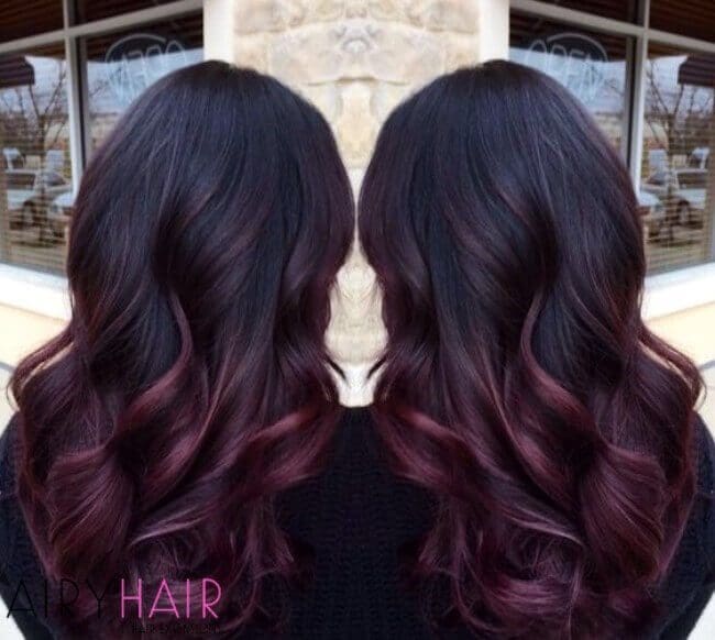 Black and dark pink ombre