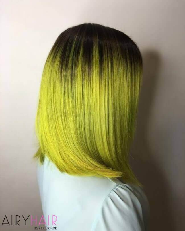 Bright neon yellow ombre