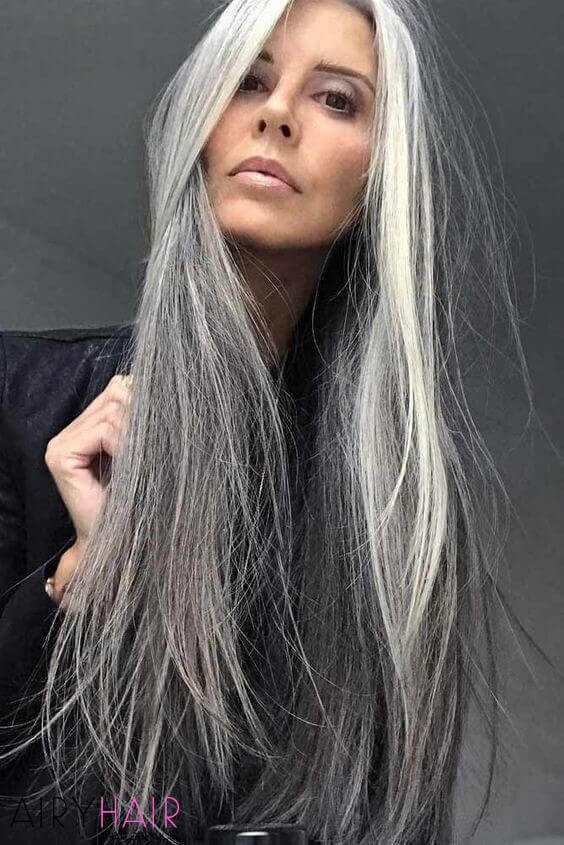 Mature look, black and gray ombre