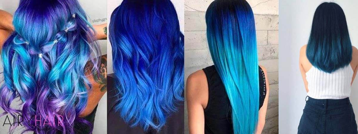 Autism Awareness Blue Hair Extensions Human Hair - wide 7